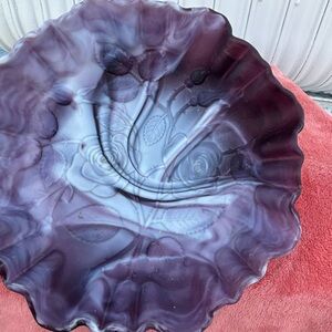 Elegant Purple Floral Art Bowl